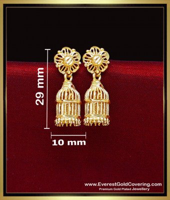 ERG2456 - 2 Gram Gold Earrings Models Vintage Birdcage Jhumkas