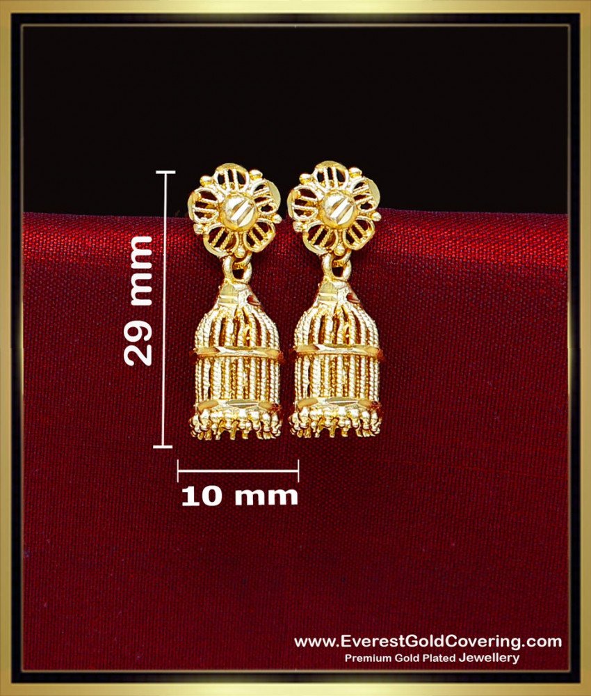 ERG2456 - 2 Gram Gold Earrings Models Vintage Birdcage Jhumkas