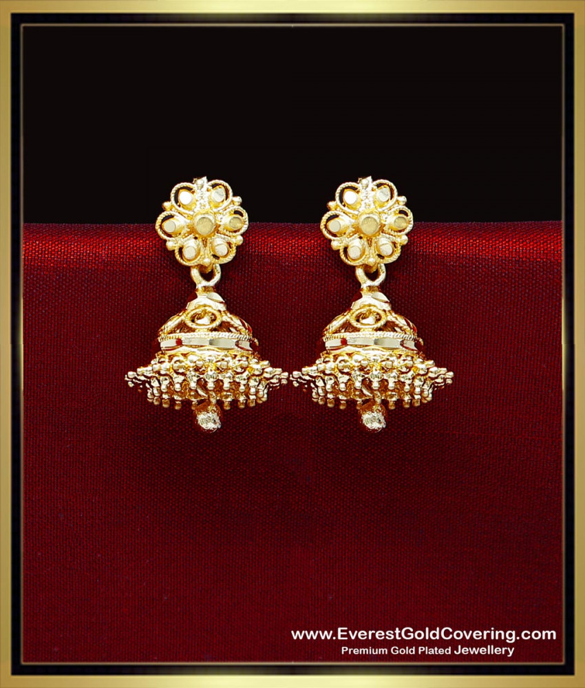 ERG2457 - Real Gold Look 2 Gram Gold Traditional Jhumkas Online