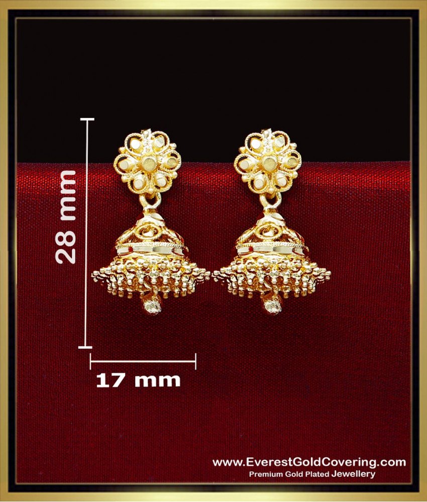 ERG2457 - Real Gold Look 2 Gram Gold Traditional Jhumkas Online