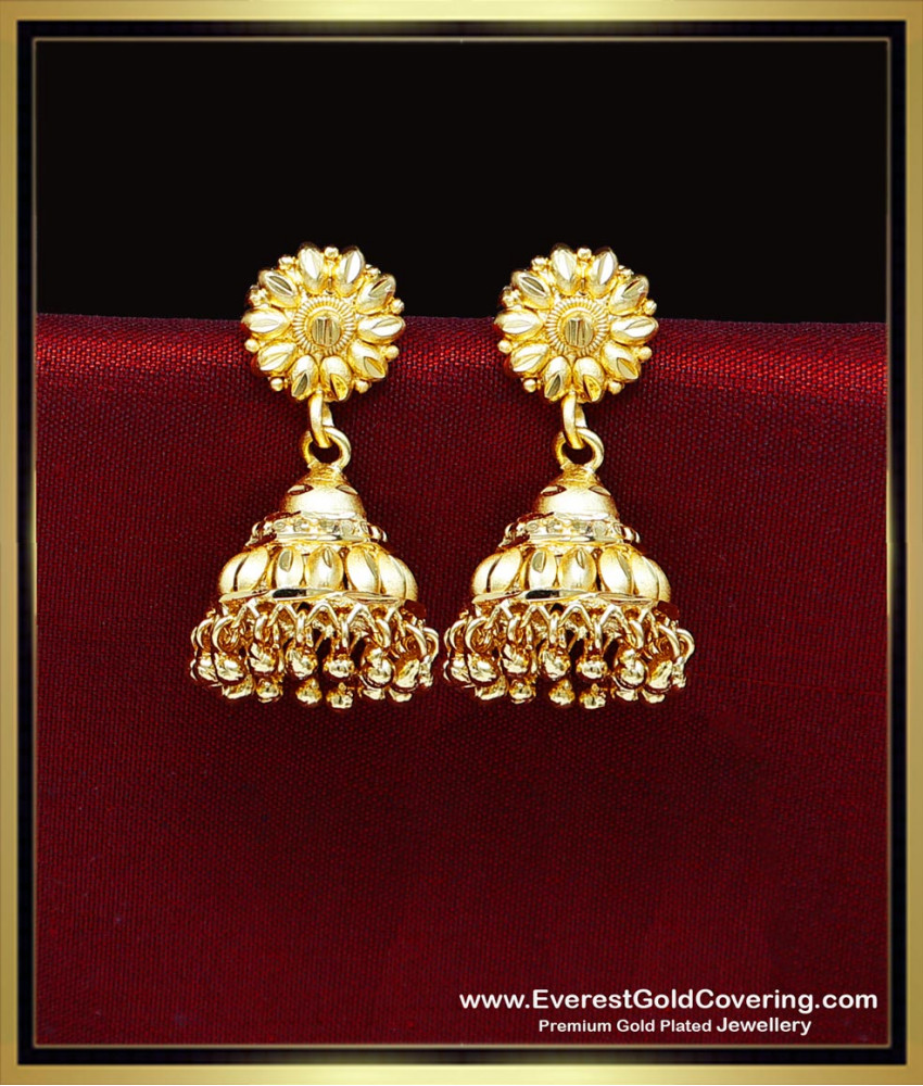 ERG2461 - 2 Gram Gold Traditional Jhumka Earrings for Women