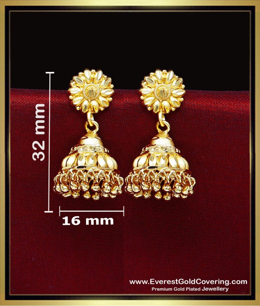 ERG2461 - 2 Gram Gold Traditional Jhumka Earrings for Women