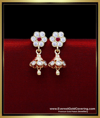 ERG2466 - Impon Daily Wear Stone Jhumka Earrings Small Size