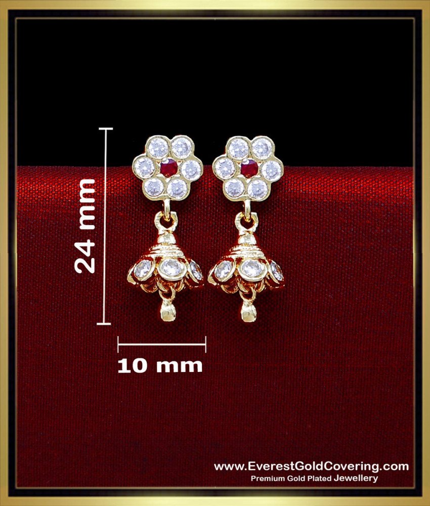 ERG2466 - Impon Daily Wear Stone Jhumka Earrings Small Size