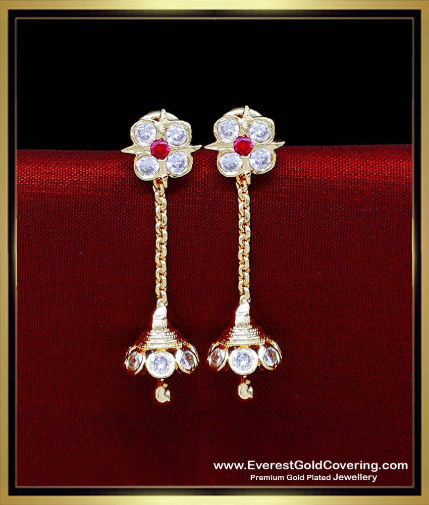 ERG2467 - Impon Light Weight Stone Jimikki Kammal Gold Design