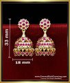 ERG2471 - Best Quality Impon Bridal Wear Ruby Stone Jhumka Earrings