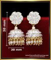 ERG2473 - Bridal Wear Gold Earring Model Impon White Stone Jhumkas