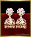 ERG2474 - Real Gold Design Impon Stone Heavy Jhumka for Wedding
