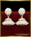 ERG2476 - Impon Stone Bharatanatyam Pearl Jimikki Kammal Earrings