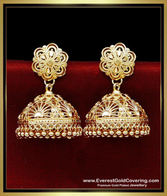 ERG2481 - South Indian Earrings Jhumka Design 2 Gram Gold Jewelry