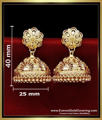 ERG2481 - South Indian Earrings Jhumka Design 2 Gram Gold Jewelry