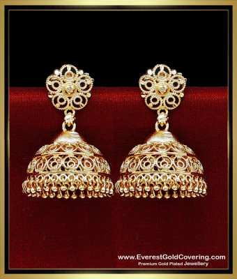 ERG2482 - Wedding Wear Forming Gold Jhumka Design Artificial
