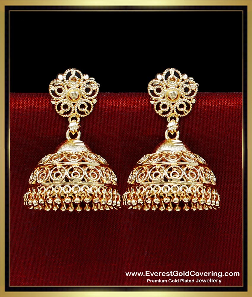 ERG2482 - Wedding Wear Forming Gold Jhumka Design Artificial