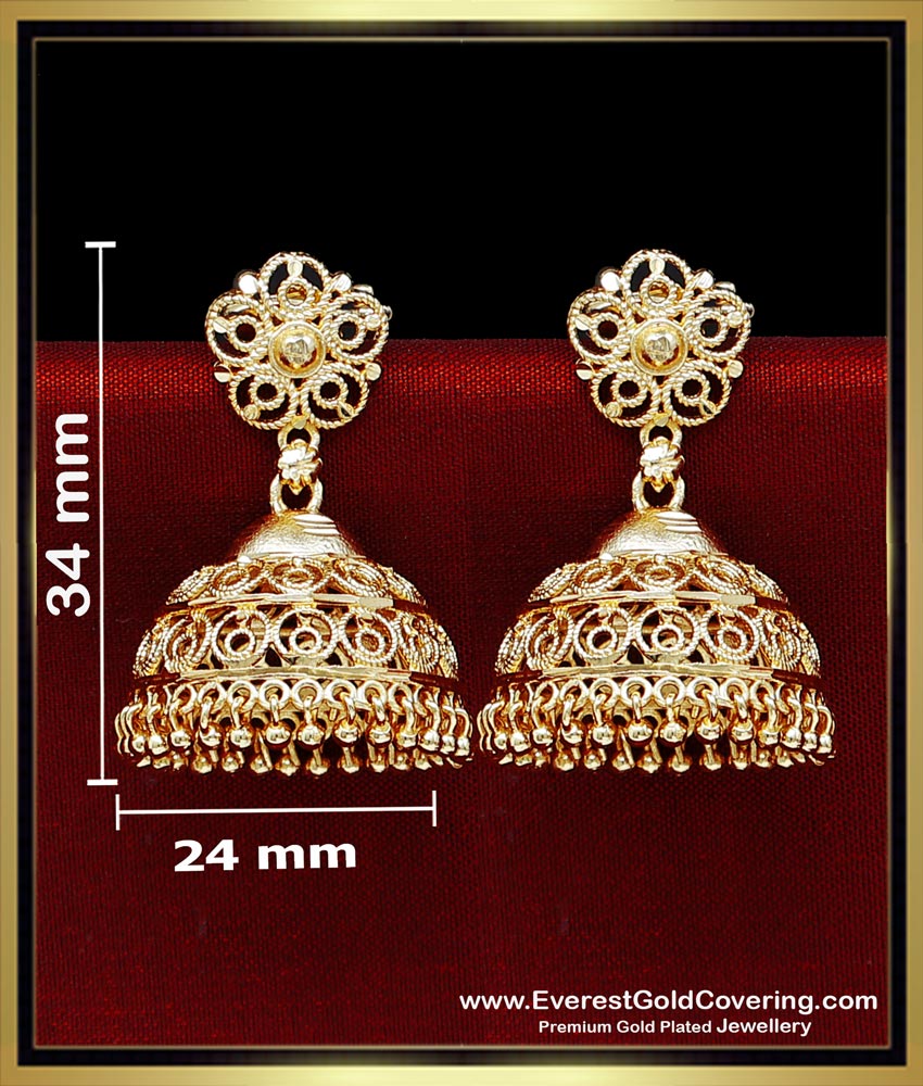 ERG2482 - Wedding Wear Forming Gold Jhumka Design Artificial