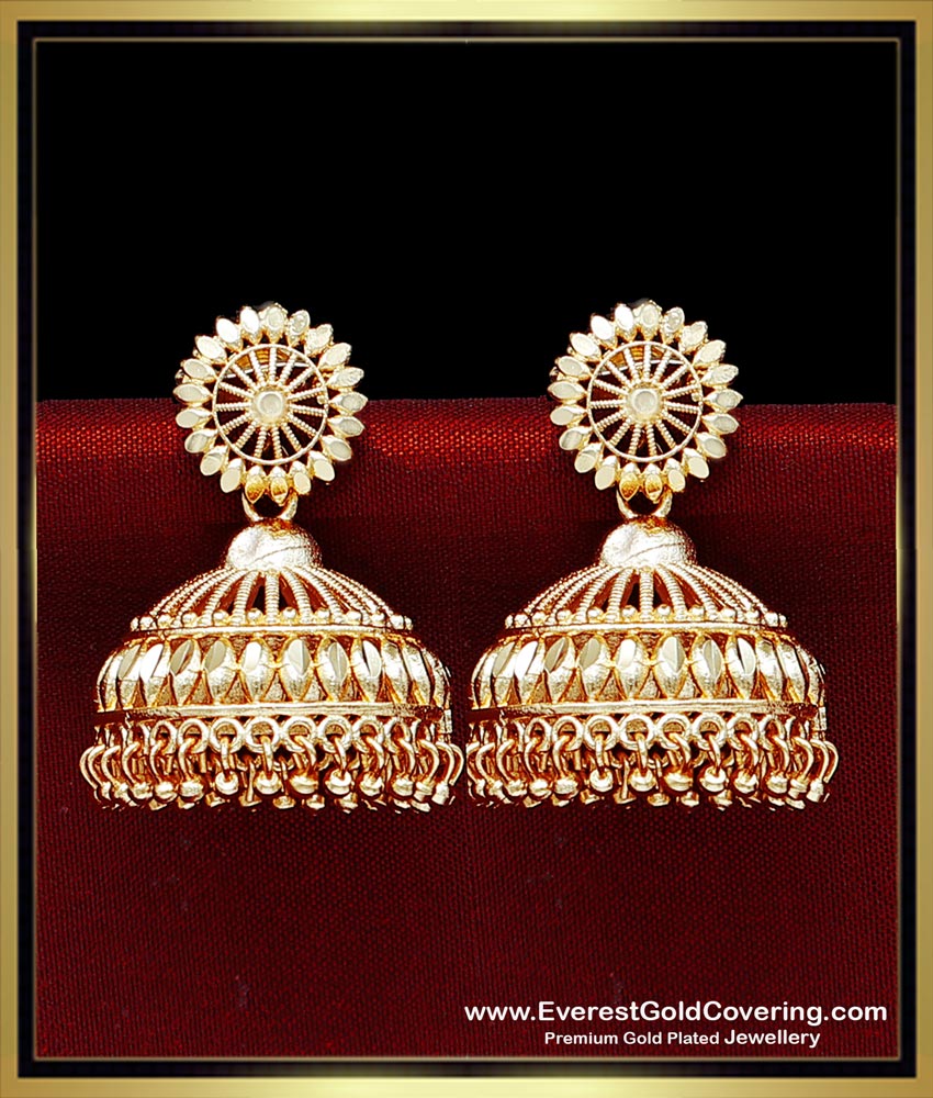 ERG2483 - 2 Gram Gold Forming Big Jhumka Earrings Traditional