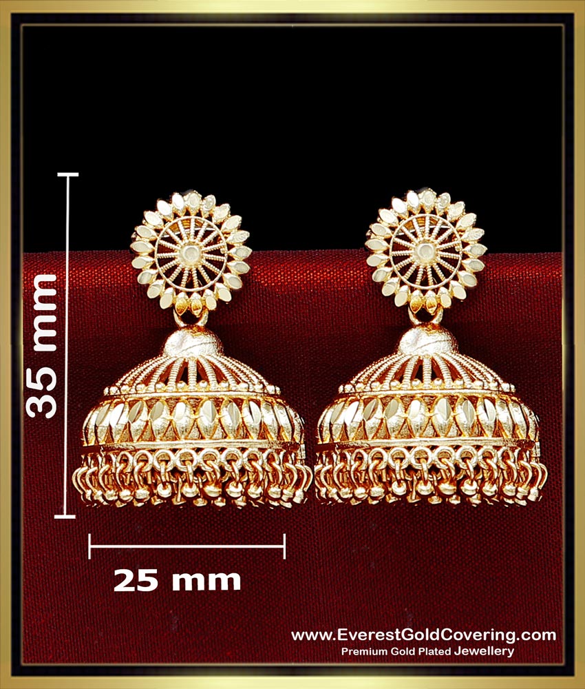 ERG2483 - 2 Gram Gold Forming Big Jhumka Earrings Traditional