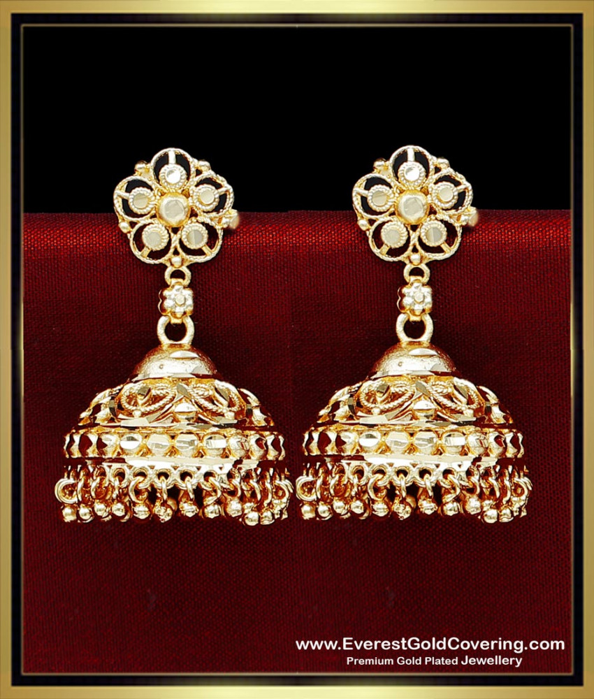 ERG2484 - Best Quality 2 Gram Gold Jhumka Designs for Women