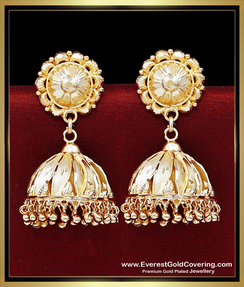ERG2485 - New Model Forming Gold Big Jhumka Earrings for Wedding