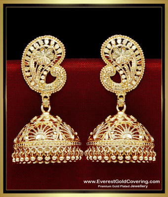 ERG2486 - Latest Mango Design Big 2 Gram Gold Jhumka Designs