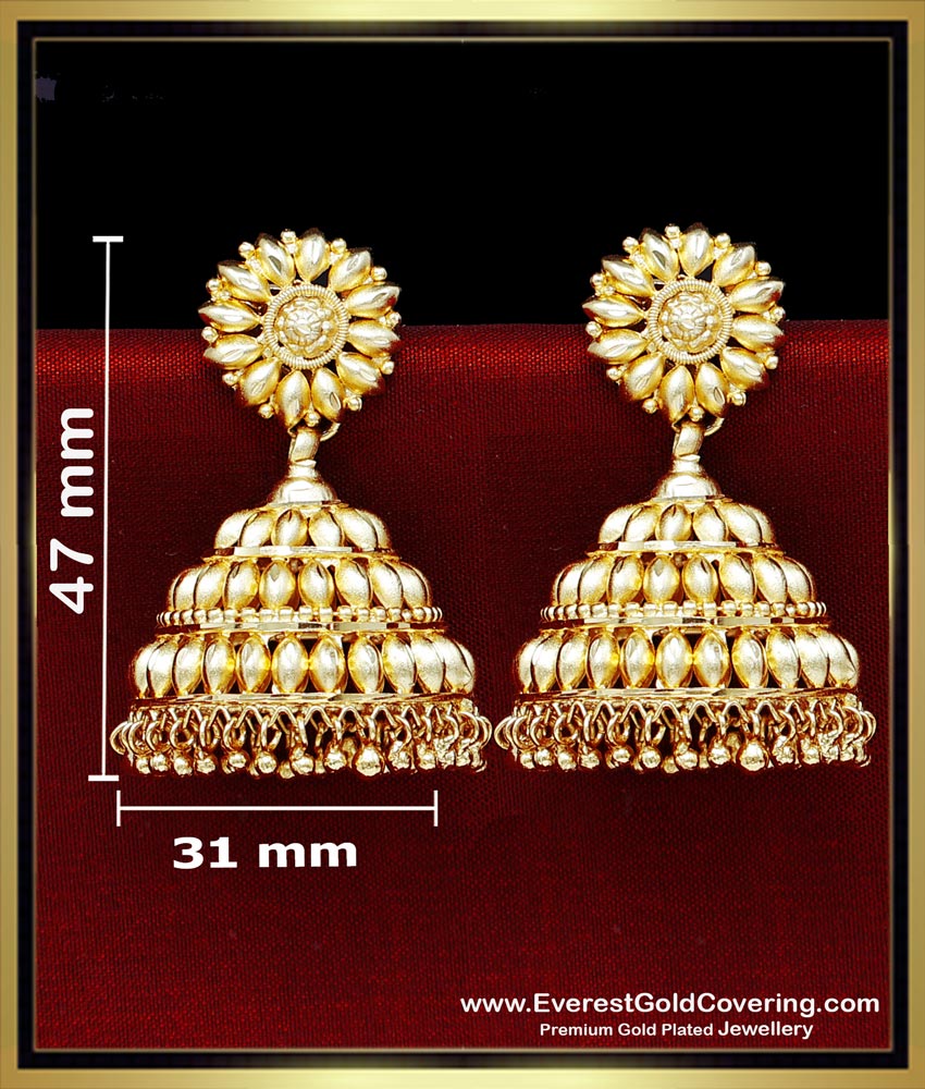 ERG2487 - Real Gold Model Big Kerala Golden Jhumka Artificial