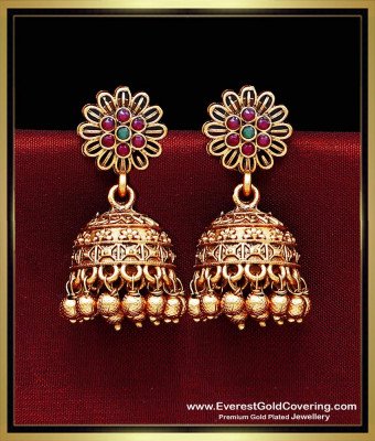 ERG2488 - Trendy Antique Gold Jhumka Earrings for Women