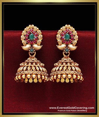 ERG2489 - Temple Jewellery Artificial Temple Jhumka Earrings