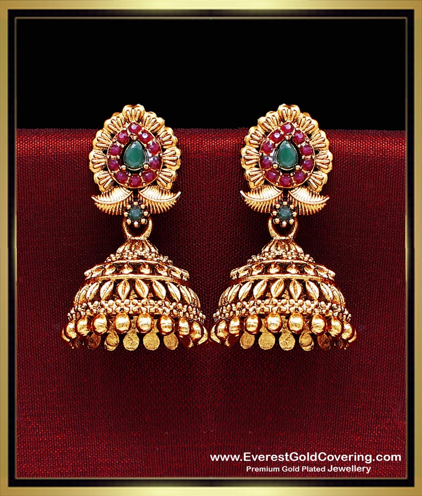 ERG2489 - Temple Jewellery Artificial Temple Jhumka Earrings