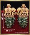 ERG2496 - Latest Elephant Design Antique Green Beads Earrings