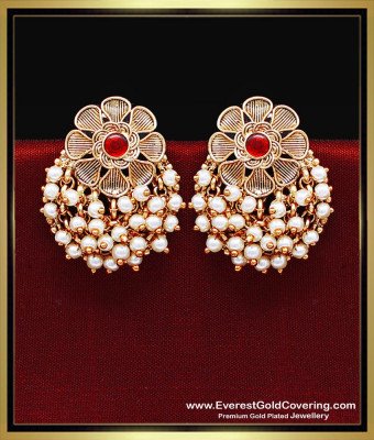 ERG2498 - premium quality antique earrings with white beads