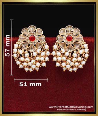 ERG2498 - premium quality antique earrings with white beads