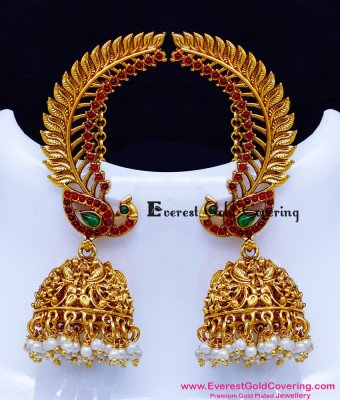ERG2499 - South Indian Bridal Ear Cuffs With Jhumkas Online
