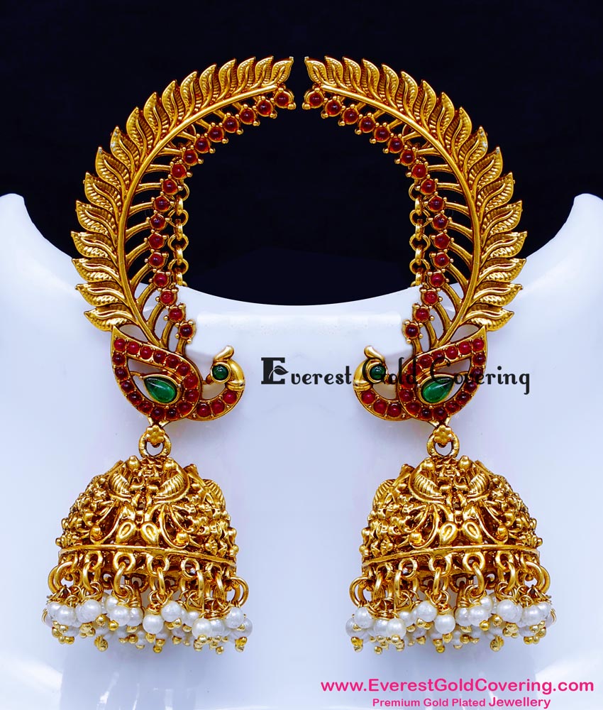 ERG2499 - South Indian Bridal Ear Cuffs With Jhumkas Online