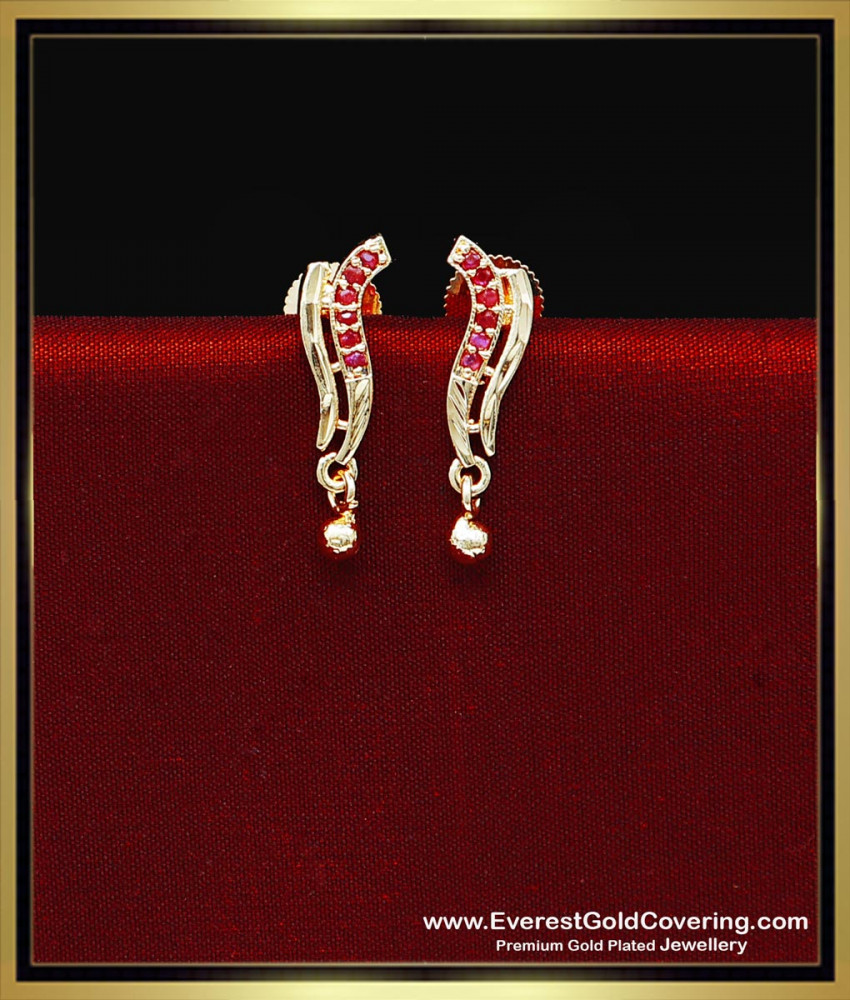 ERG2502 - Cute Office Wear Ruby Stone Stud Earring for Girls