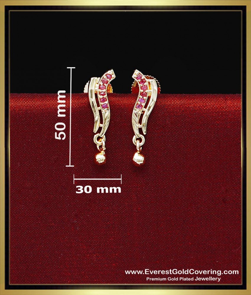 ERG2502 - Cute Office Wear Ruby Stone Stud Earring for Girls