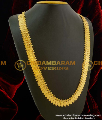 HRM081 –Traditional Lakshmi Coin Kasu Malai Leaf Shape Designs Haram South Indian Style Online