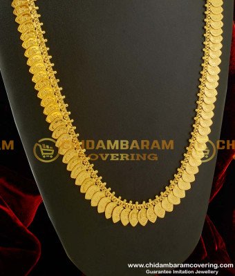HRM081 –Traditional Lakshmi Coin Kasu Malai Leaf Shape Designs Haram South Indian Style Online