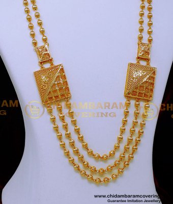 HRM1015 - Latest Gold Plated 3 Line Gold Balls Rani Haar Design