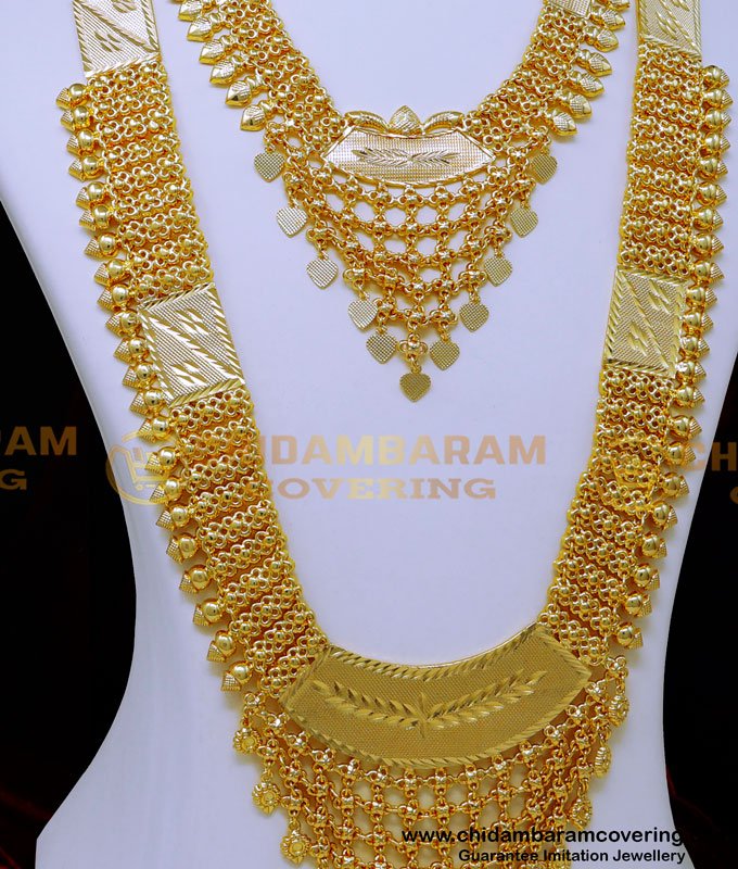 HRM1017 - Kerala Bride Jewellery Necklace with Haram Designs Latest