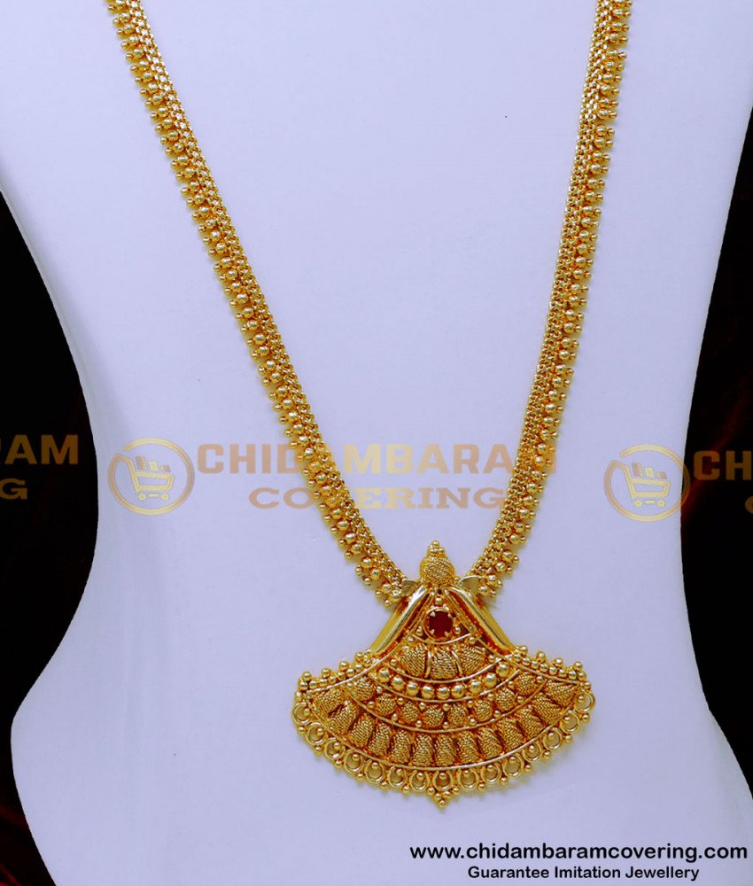 HRM1038 - 1 Gram Gold Traditional Gold Haram Designs for Wedding