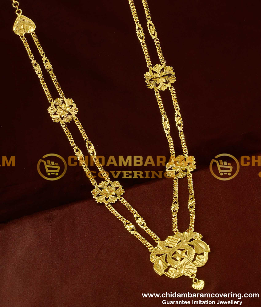 HRM109 - Two Line Governor Maalai Design Gold Plated Haram