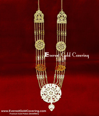 HRM1129 - Muslim Jewellery Five Line Governor Malai Gold Design