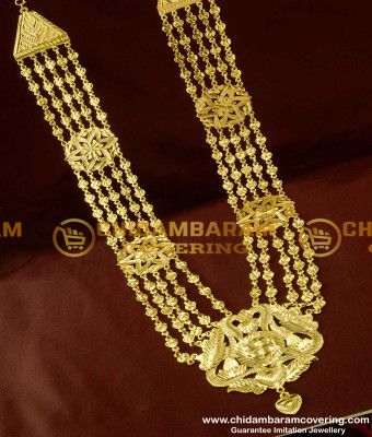 HRM113 - Five Line Flower Design Governor Malai Long Haram Online Shopping 