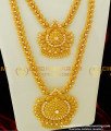 HRM207 - One Gram Gold Full Net Work CZ Stone Semi Bridal Haram Set for Wedding