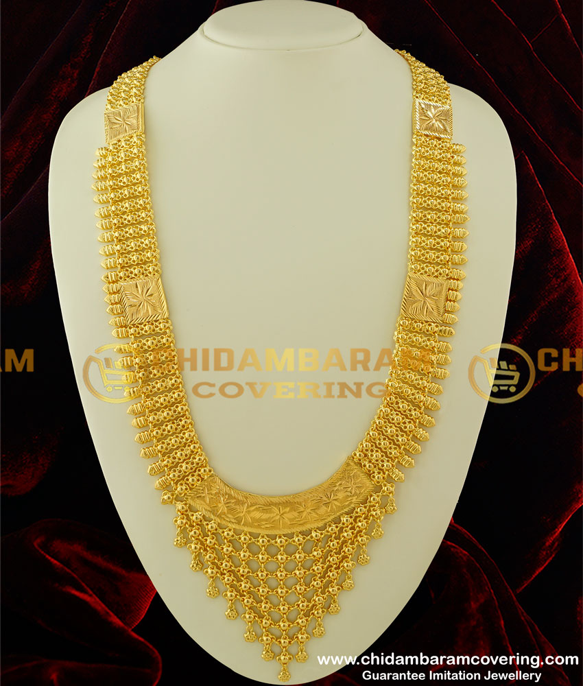 HRM216 - Gold Inspired Long Bridal Broad Haram Design One Gram Gold Guarantee Haram 