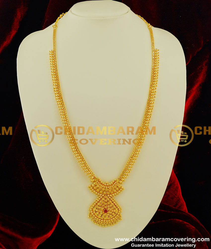 HRM220 - Gold Design Ruby Stone Long Haram One Gram Jewellery Buy Online