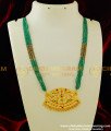 HRM243 - Bollywood Celebrity Emerald Crystal Beads Mala with Impon Pendant Haram Design Online