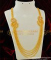 HRM251 - Latest Multilayer American Diamond Double Side Mugappu Gold Balls Haram Online