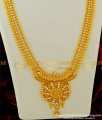 HRM256 - Latest Gold White Stone Long Haram Design Gold Plated Haram for Wedding