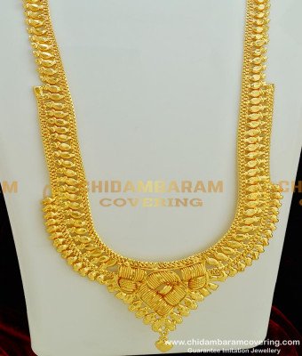 HRM285 - Buy Stunning Gold Bridal Wear Plain Haram Guarantee Chidambaram Covering Haram 