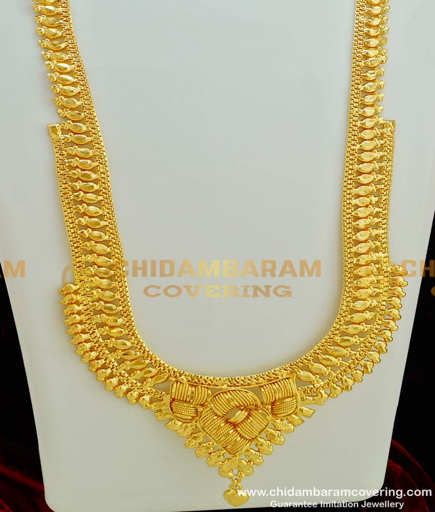 HRM285 - Buy Stunning Gold Bridal Wear Plain Haram Guarantee Chidambaram Covering Haram 